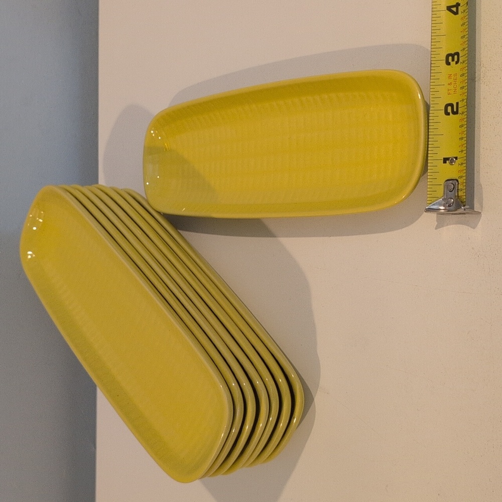 Crate & Barrel Ceramic Corn On The Cob Plates Set Of Eight (8) New With Tags - Picture 6 of 15